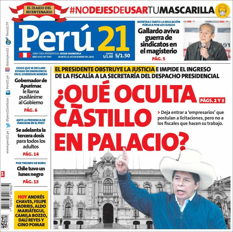 Portada de Perú 21 (Per&uacute;)