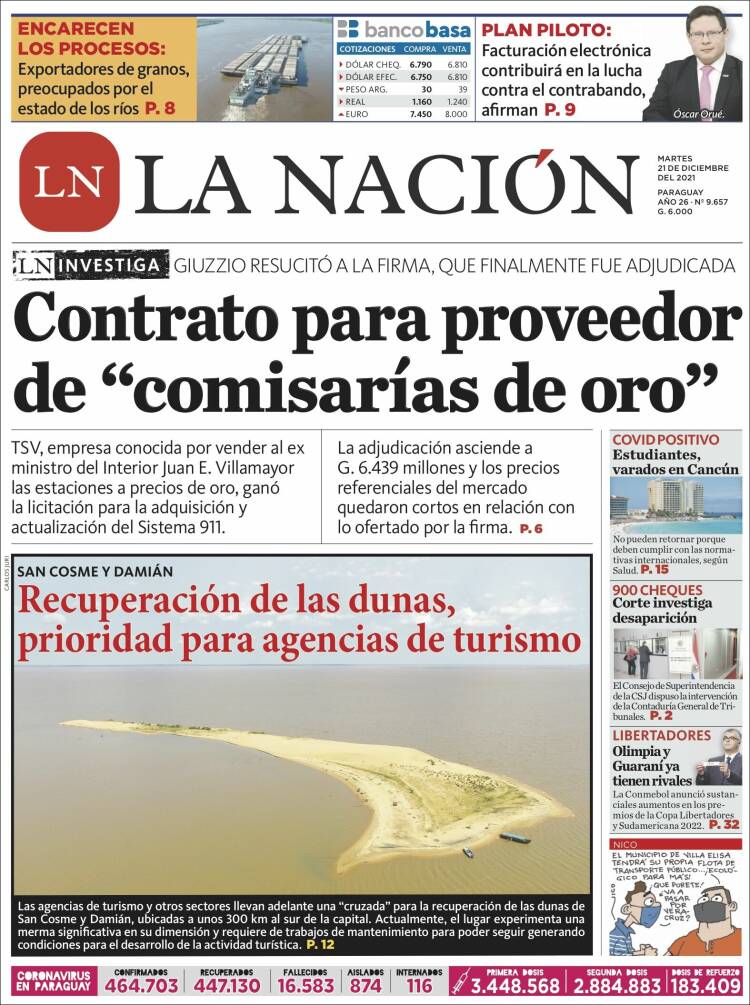 Portada de La Nación (Paraguay)