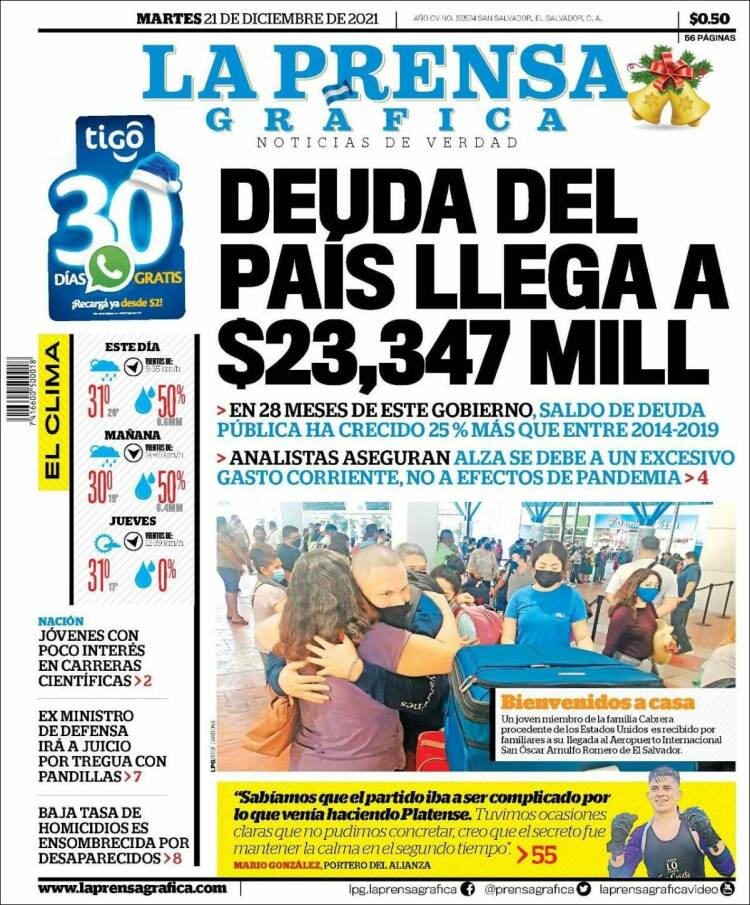 Portada de La Prensa Gráfica (El Salvador)