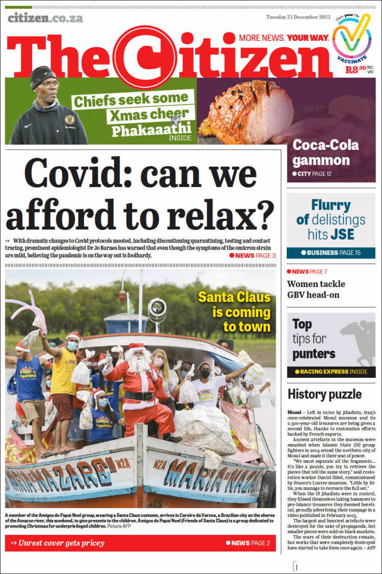 Portada de The Citizen (Sud&aacute;frica)