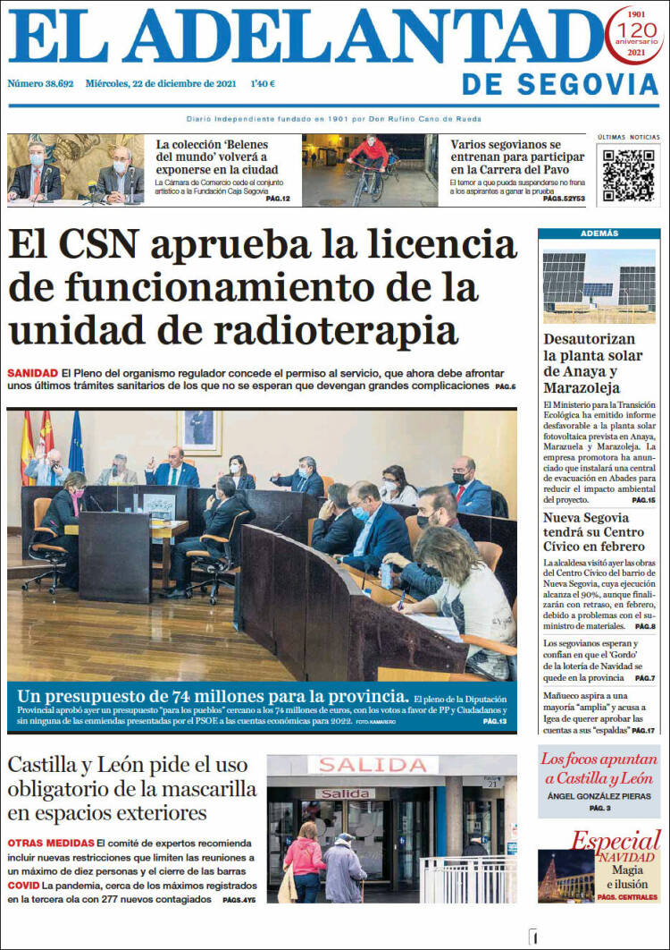 Portada de El Adelantado de Segovia (España)