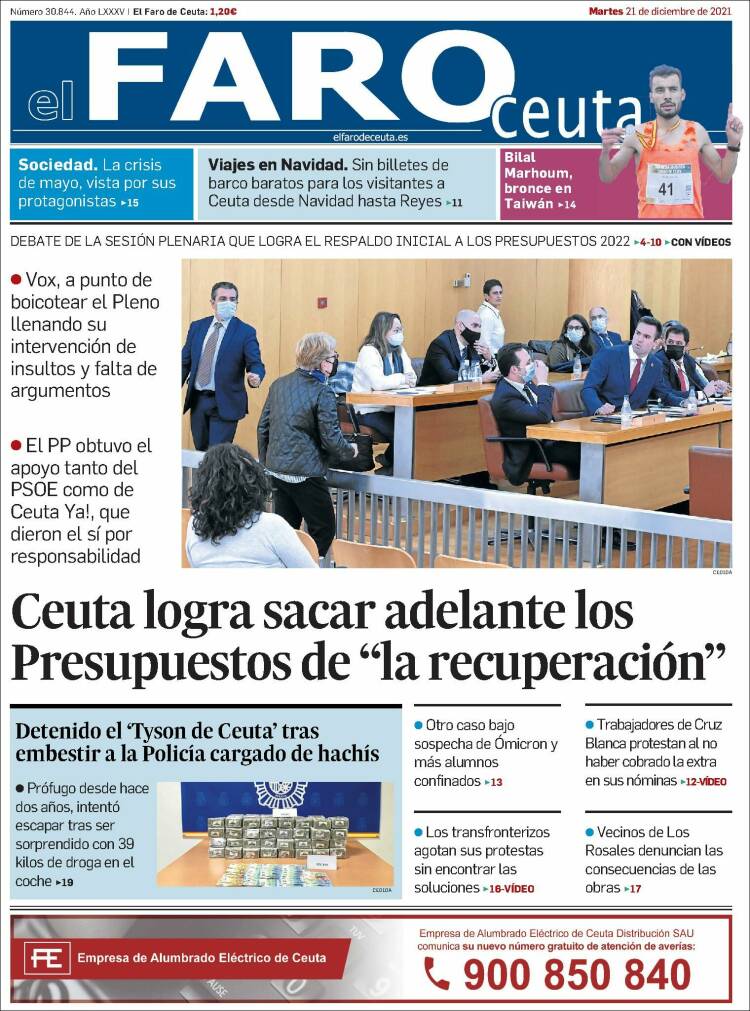 Portada de El Faro de Ceuta (España)