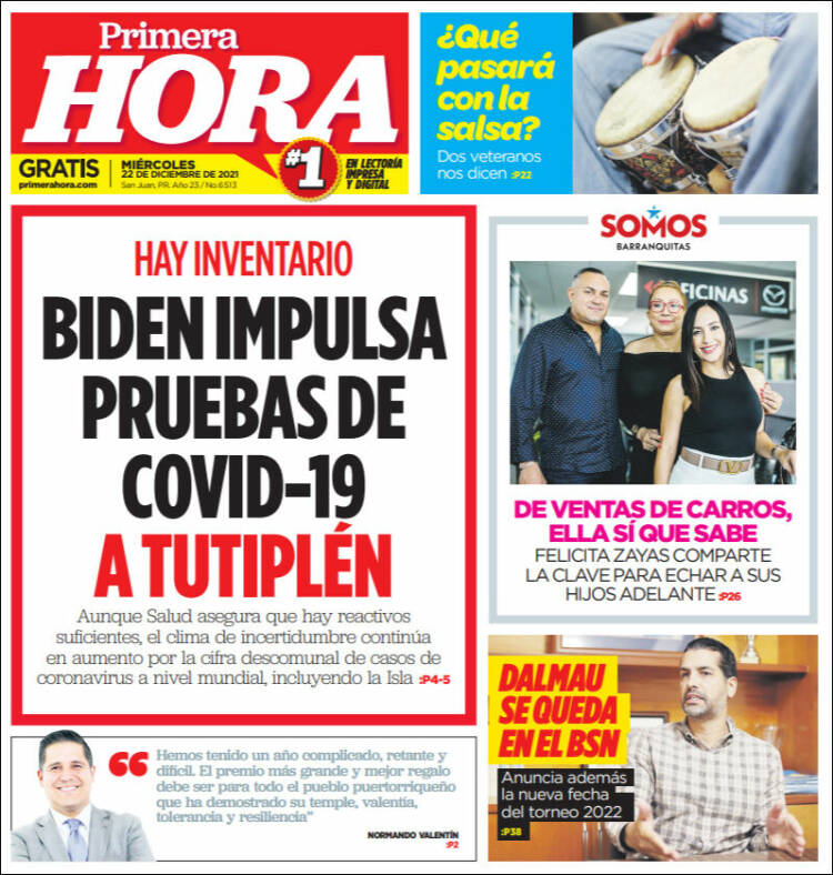 Portada de Primera Hora (Puerto Rico)