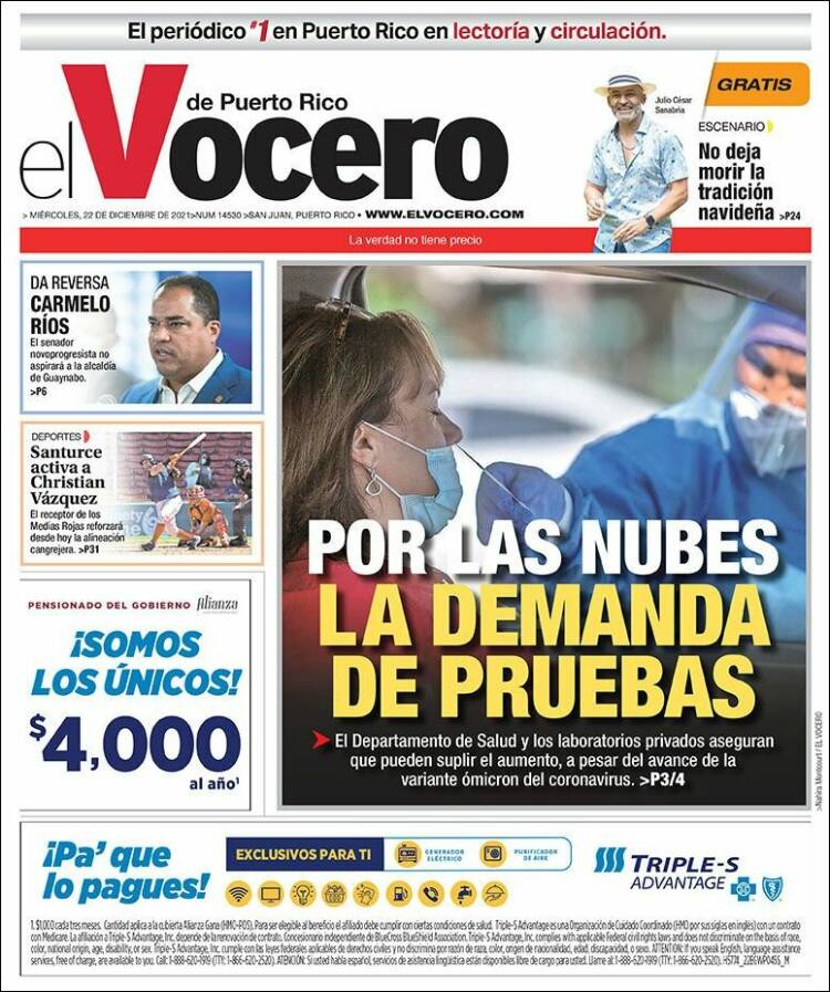Portada de Vocero (Puerto Rico)