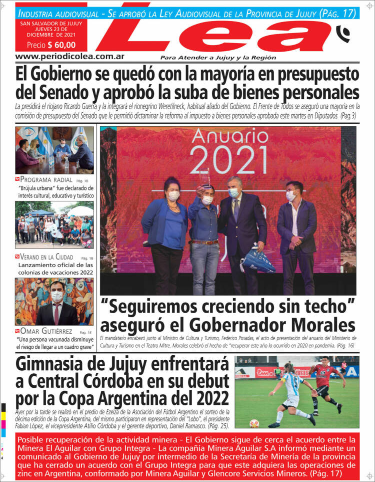 Portada de Periódico Lea (Argentina)