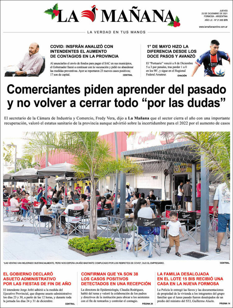 Portada de Diario La Mañana (Argentina)