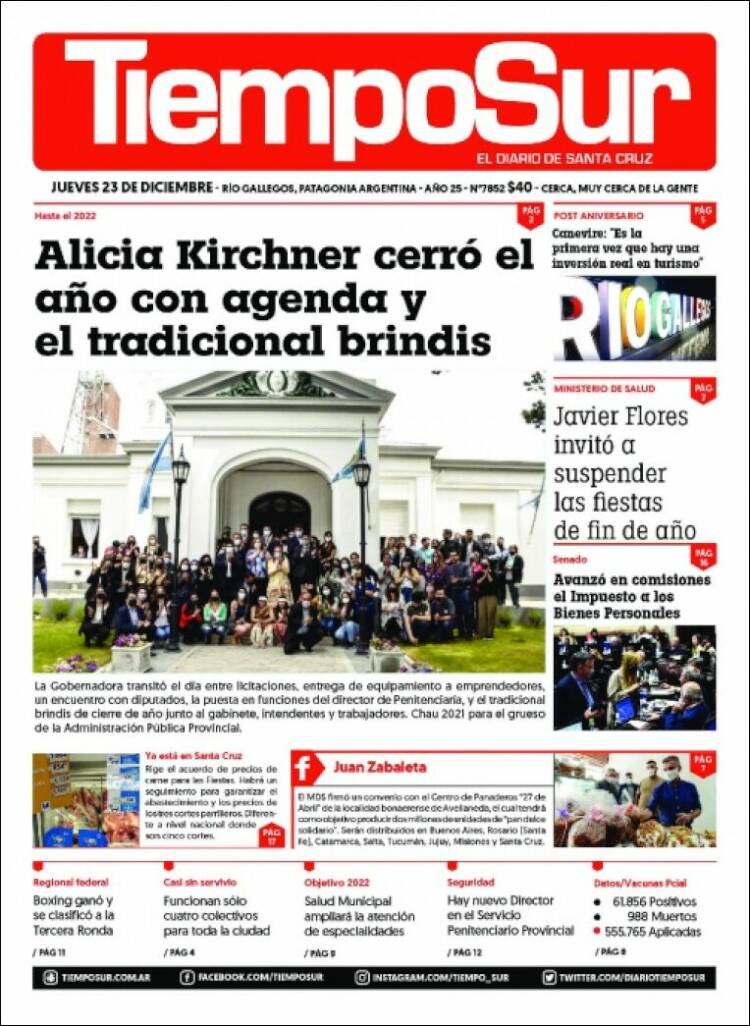 Portada de Tiempo Sur (Argentina)