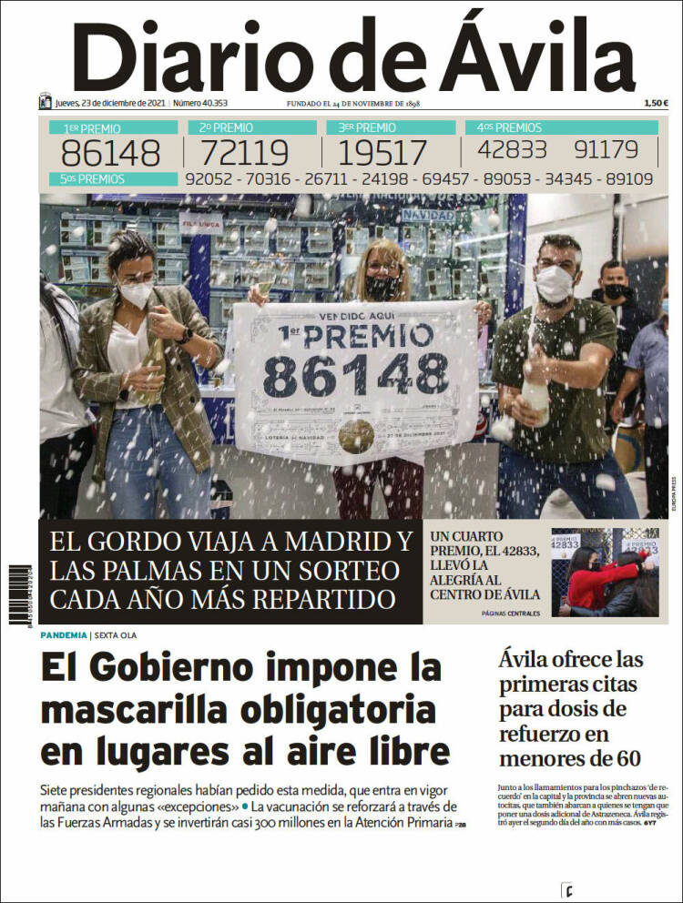 Portada de Diario de Ávila (Espa&ntilde;a)
