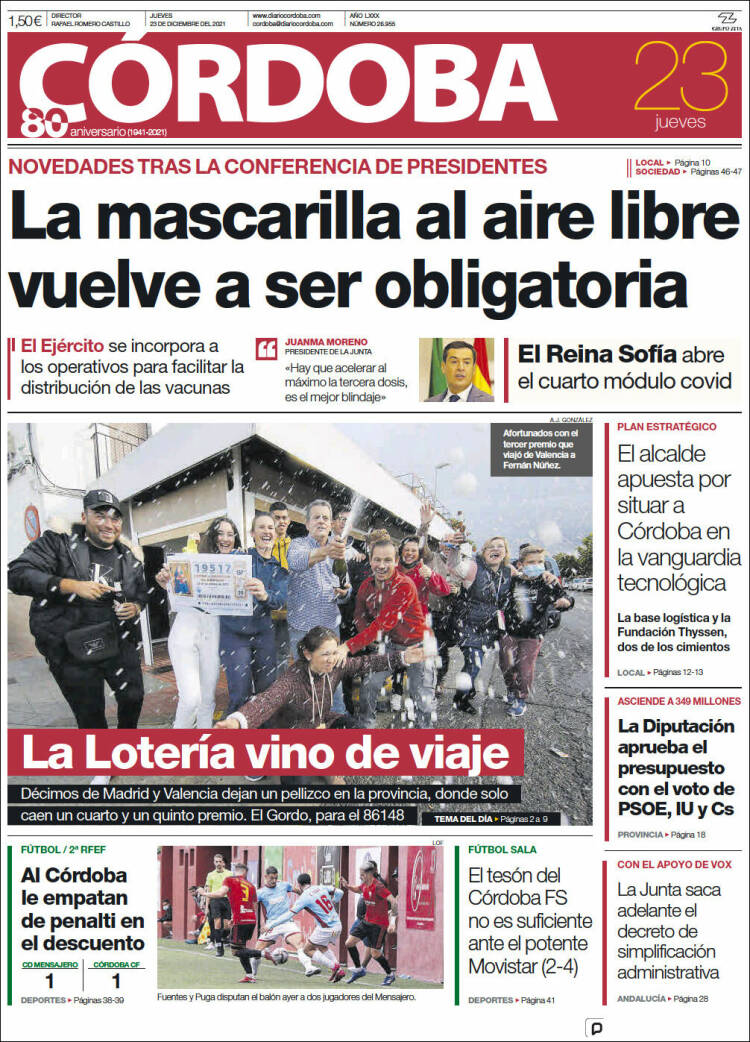 Portada de Diario de Córdoba (Espa&ntilde;a)