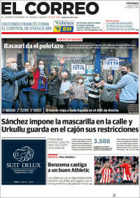 Portada de El Correo - Guipuzcoa (Espa&ntilde;a)
