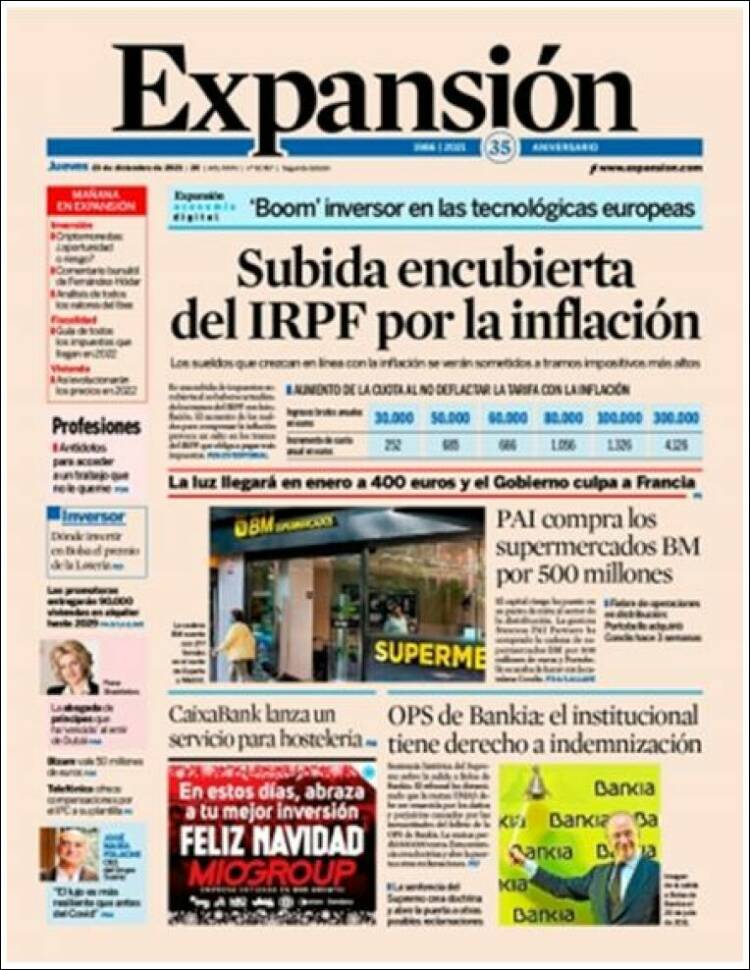 Portada de Expansión (Espa&ntilde;a)
