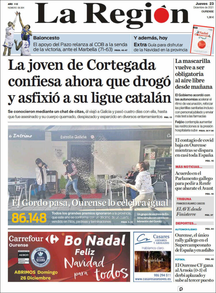 Portada de La Región de Ourense (Espa&ntilde;a)