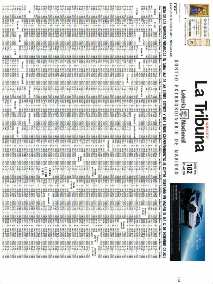 Portada de La Tribuna de Albacete (Espa&ntilde;a)