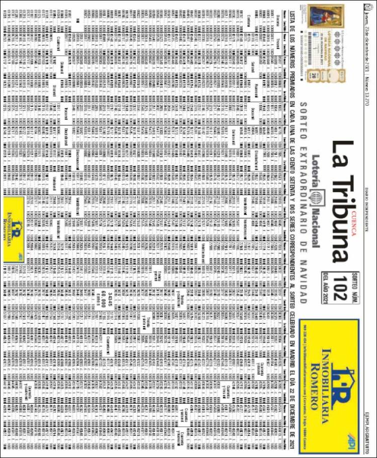 Portada de La Tribuna de Cuenca (Espa&ntilde;a)