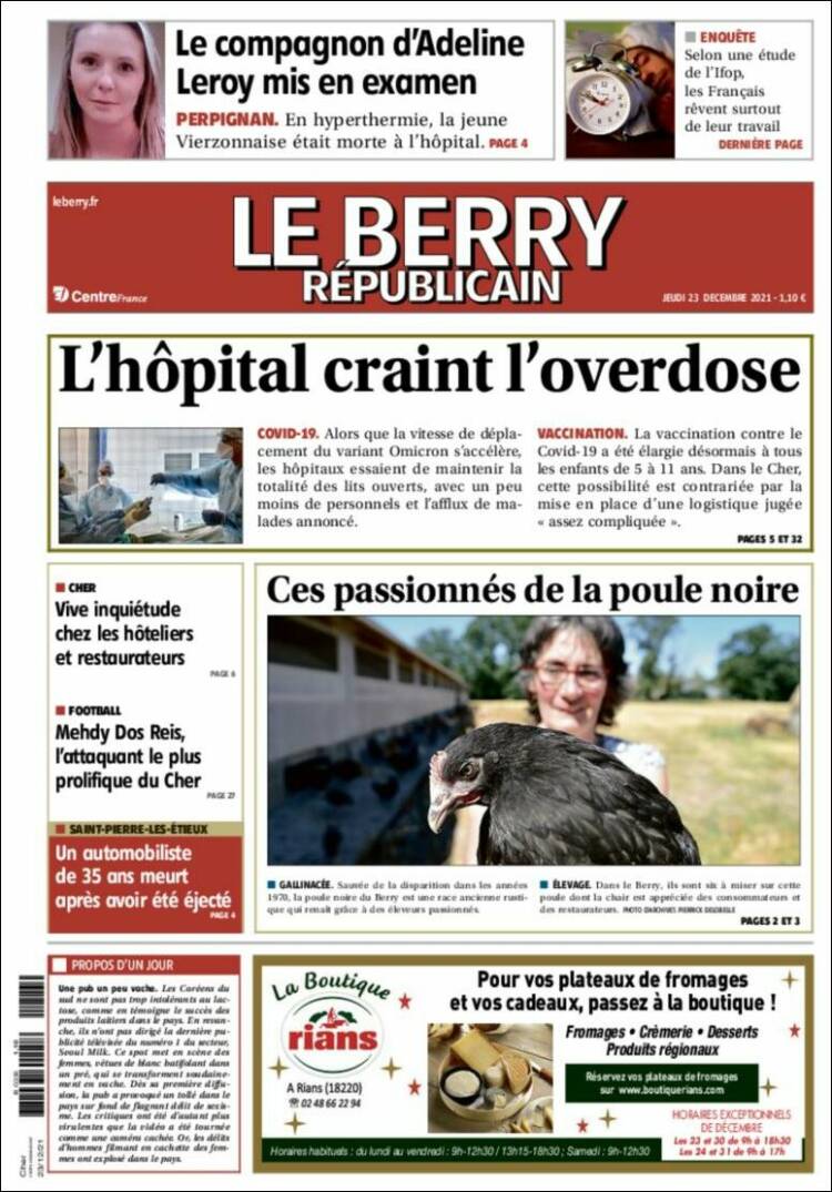 Portada de Berry Republicain (Francia)