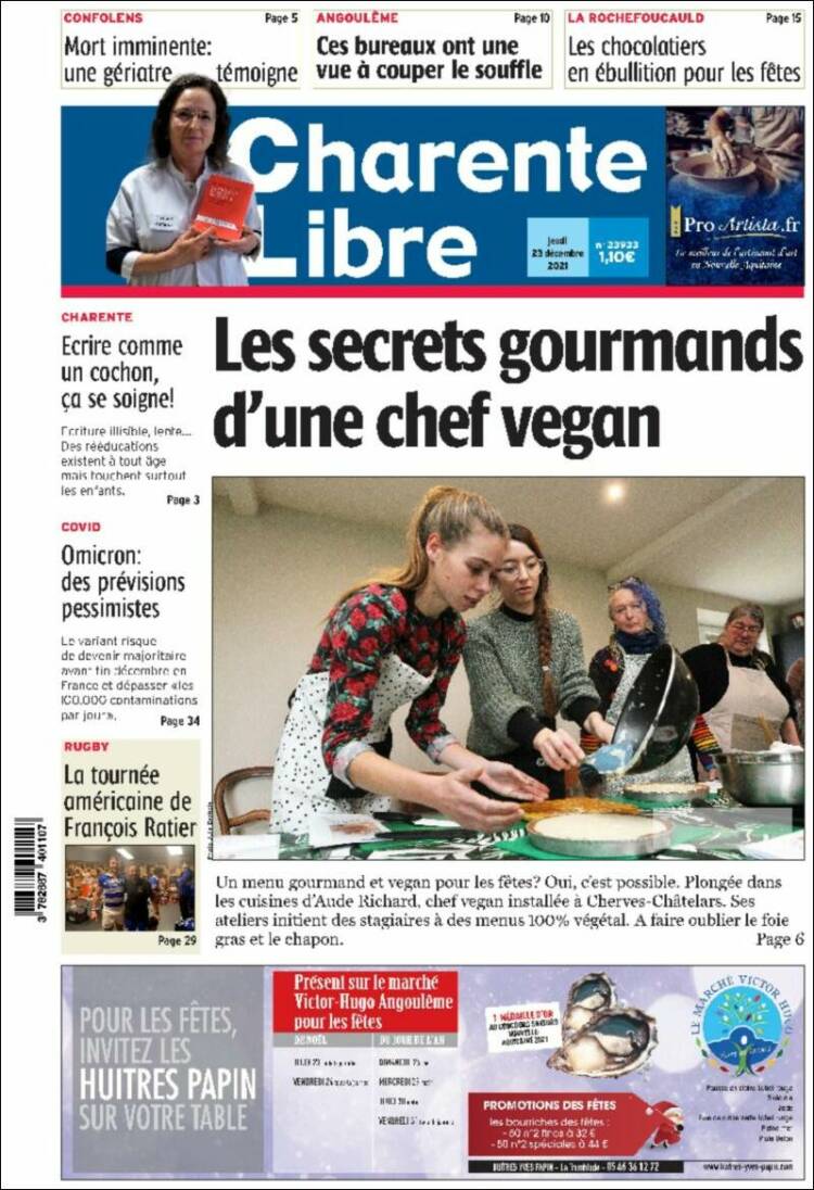 Portada de Charente Libre (Francia)