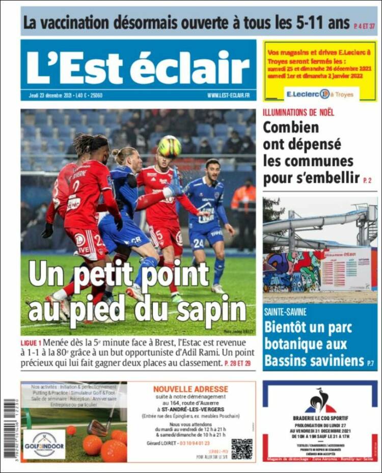 Portada de L'Est Eclair (Francia)