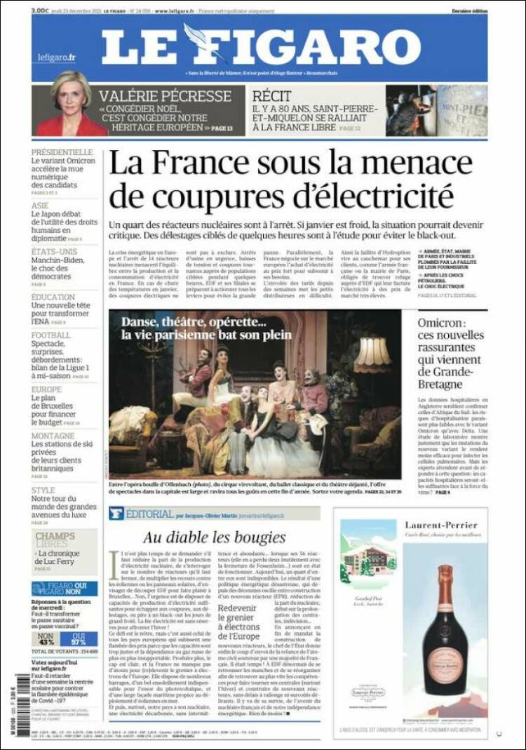 Portada de Le Figaro (Francia)