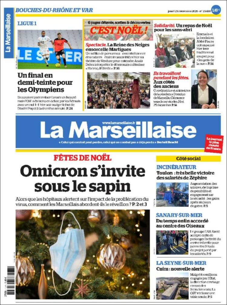 Portada de La Marseillaise (Francia)