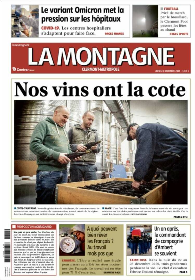 Portada de La Montagne (Francia)