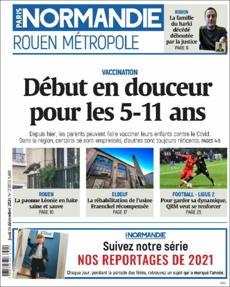 Portada de Paris Normandie (Francia)