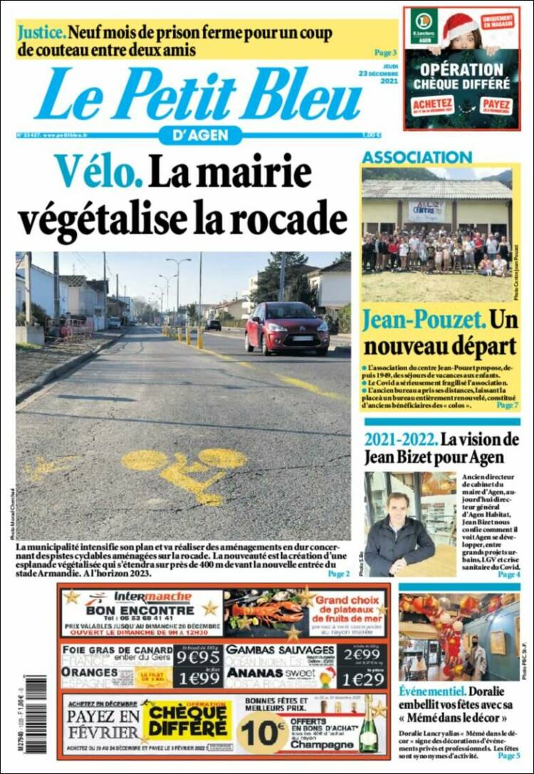 Portada de Le Petit Bleu (Francia)