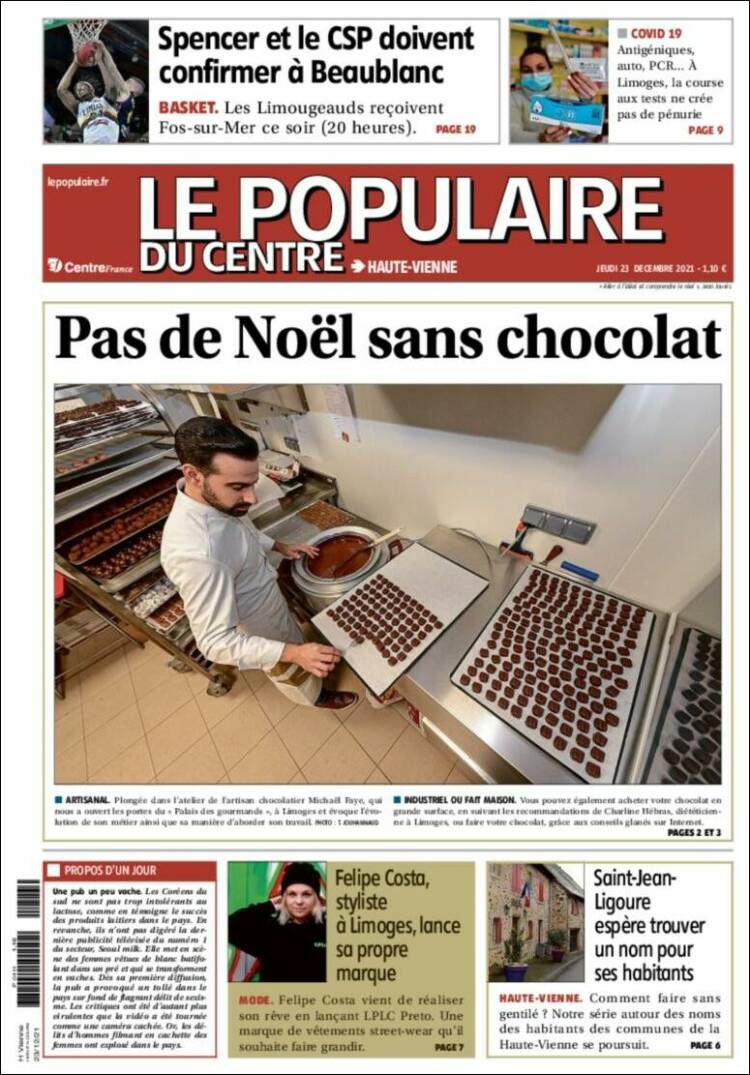 Portada de Le Populaire du Centre (Francia)