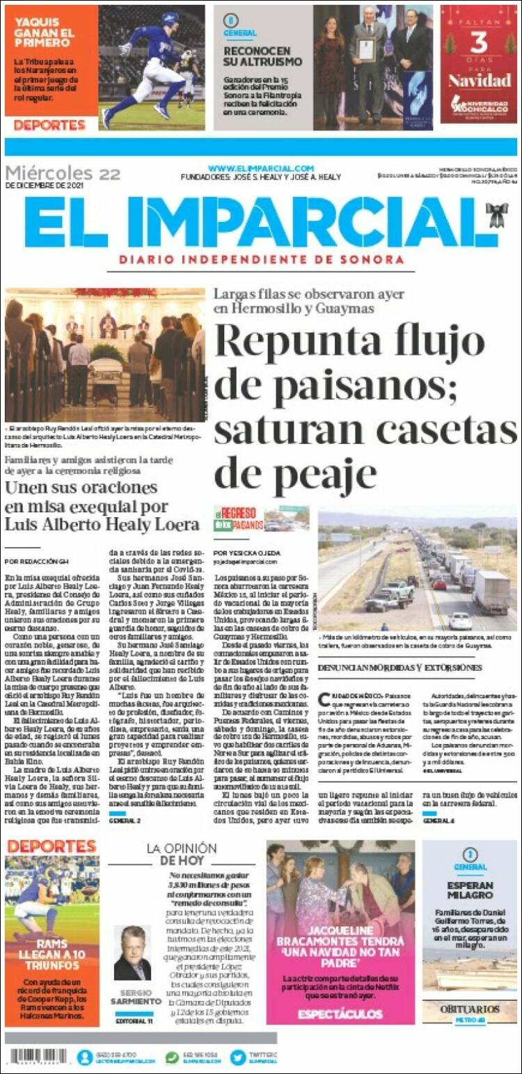 Portada de El Imparcial (M&eacute;xico)
