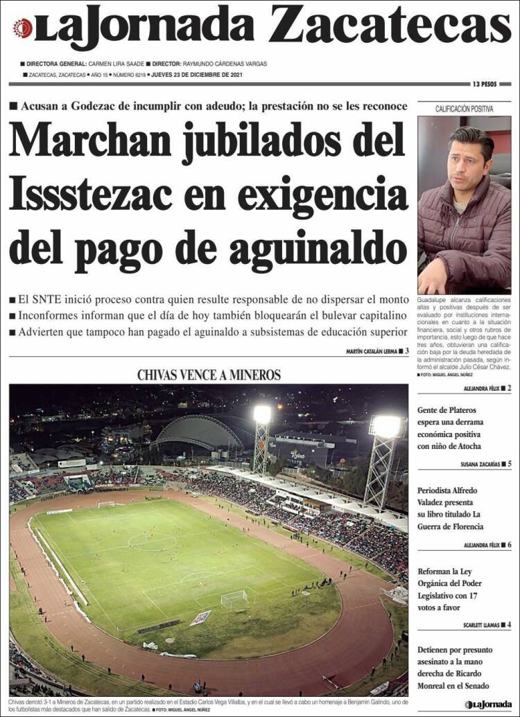 Portada de Jornada de Zacatecas (M&eacute;xico)