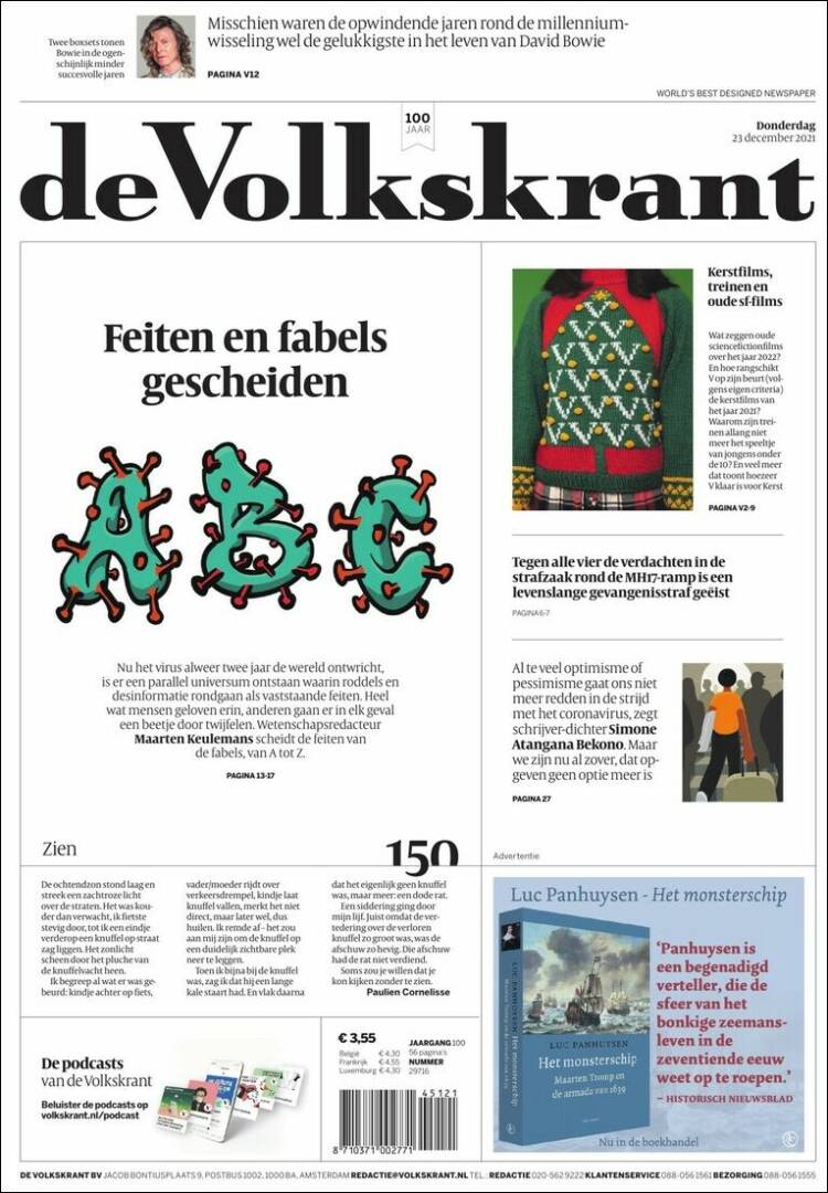 Portada de De Volkskrant (Pa&iacute;ses Bajos)