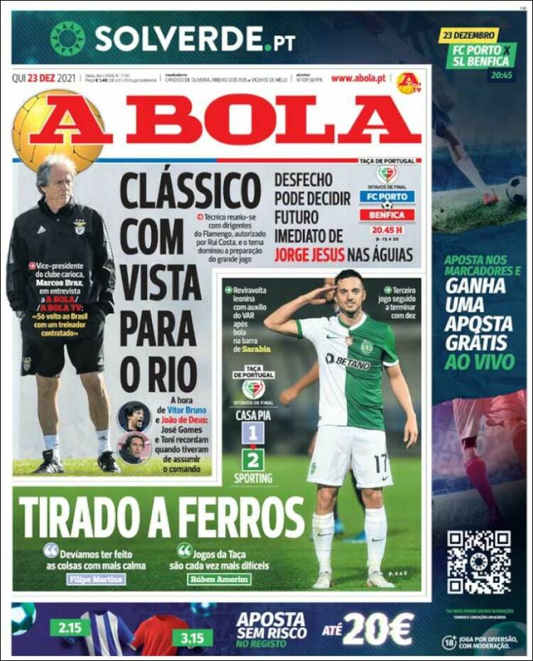 Portada de A Bola (Portugal)