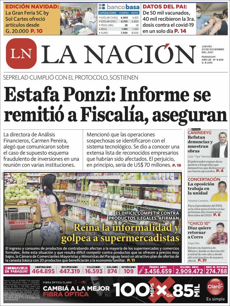 Portada de La Nación (Paraguay)