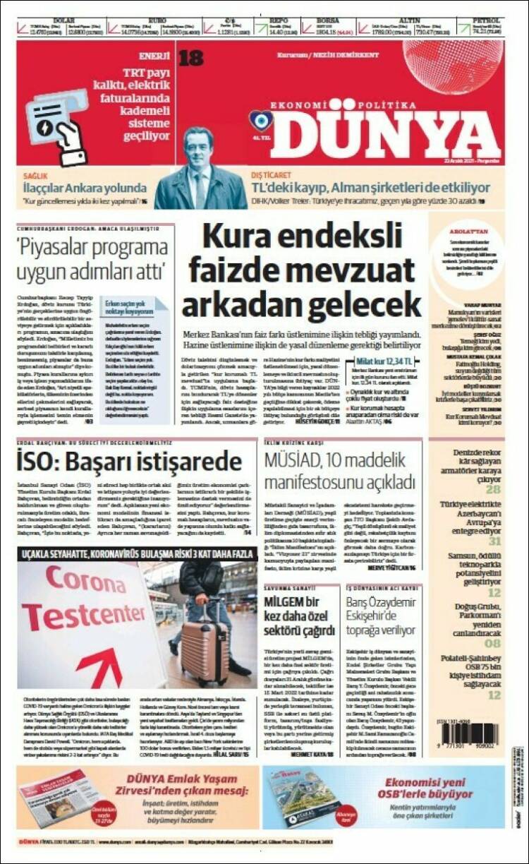 Portada de Dünya (Turqu&iacute;a)