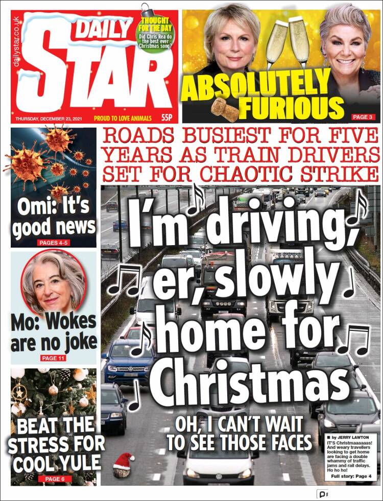 Portada de Daily Star (Reino Unido)