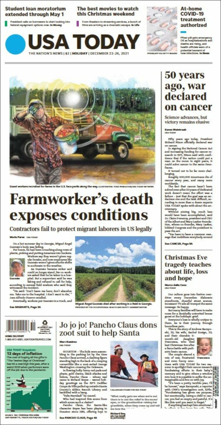 Portada de USA Today (USA)