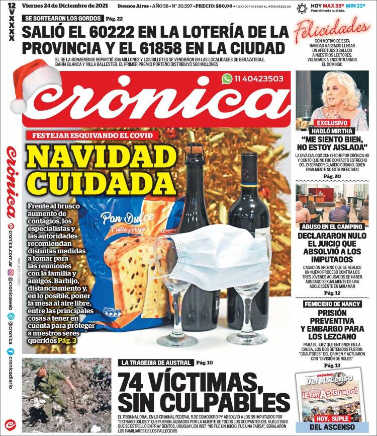 Portada de Crónica (Argentina)