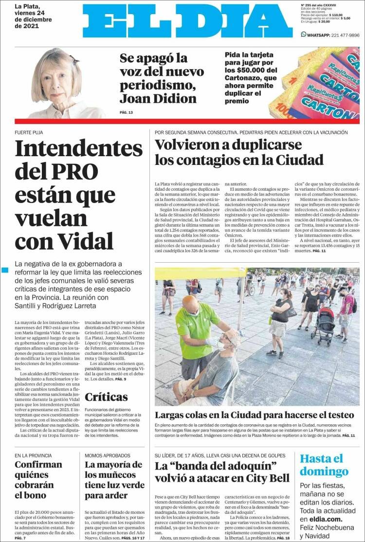 Portada de El Día de la Plata (Argentina)