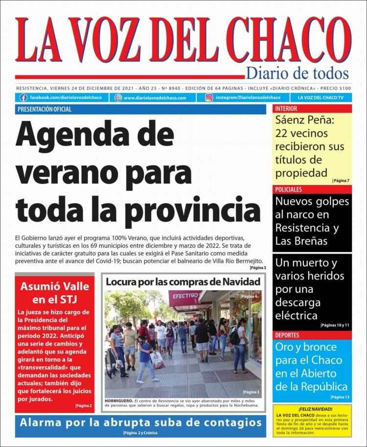 Portada de La Voz del Chaco (Argentina)