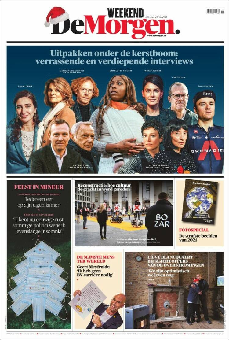 Portada de De Morgen (B&eacute;lgica)
