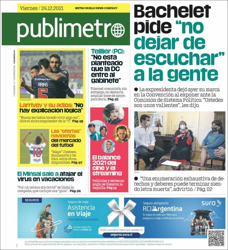 Portada de Publimetro (Chile)