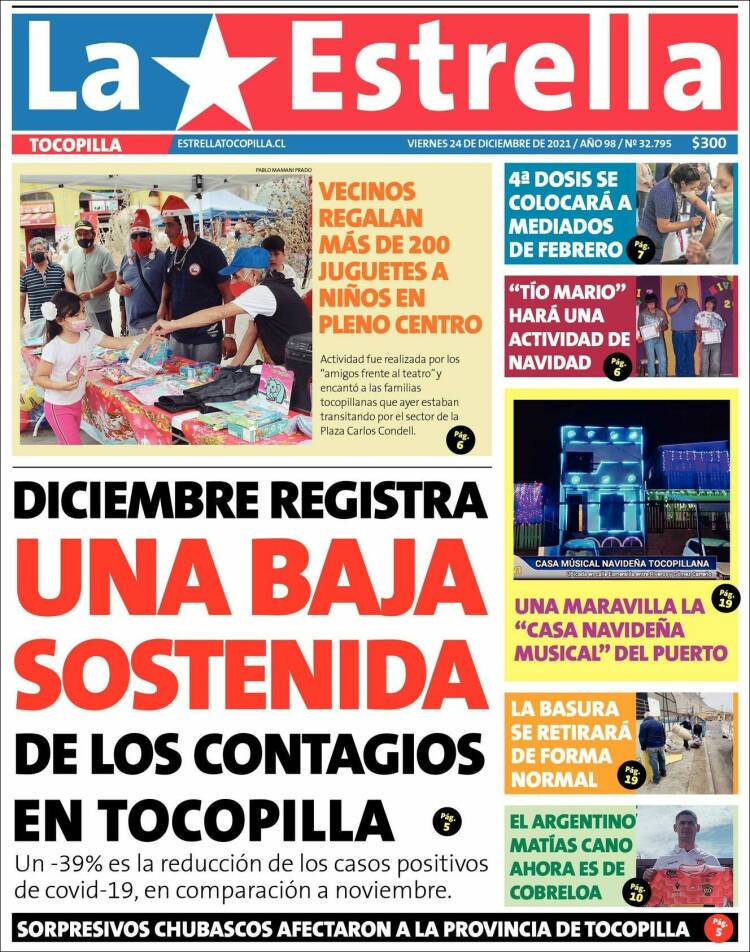 Portada de La Estrella de Tocopilla (Chile)