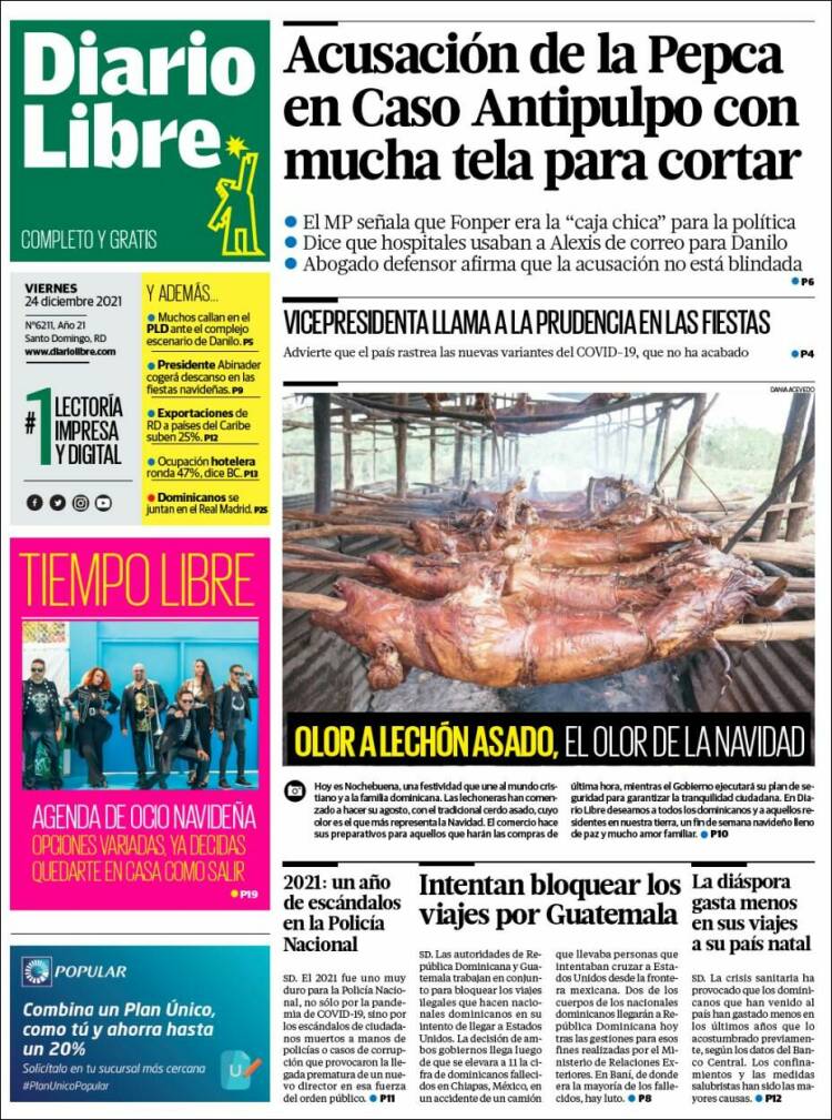 Portada de Diario Libre (R. Dominicana)