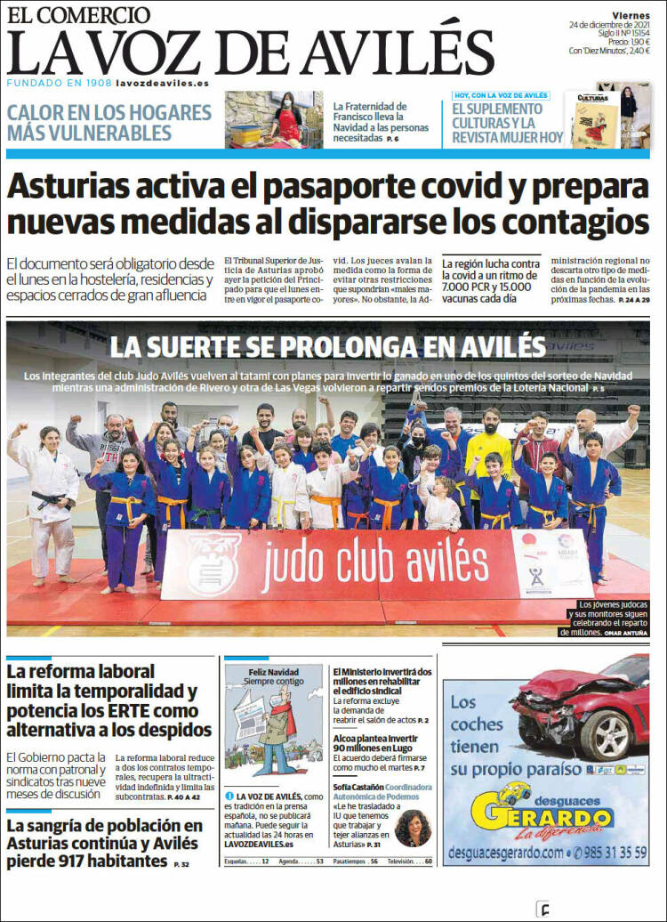 Portada de El Comercio - Avilés (Espa&ntilde;a)