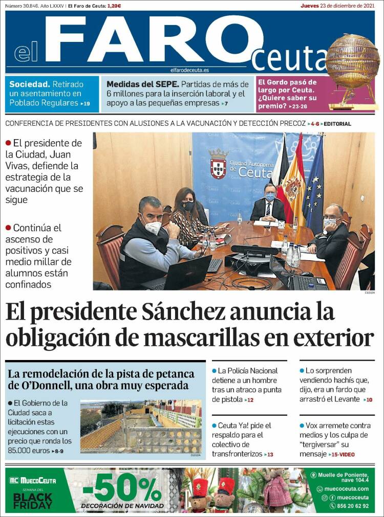 Portada de El Faro de Ceuta (Espa&ntilde;a)