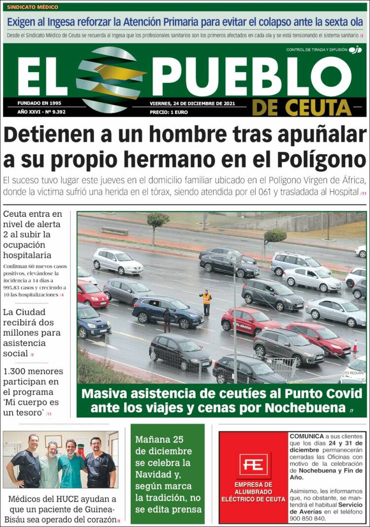 Portada de El Pueblo de Ceuta (Espa&ntilde;a)