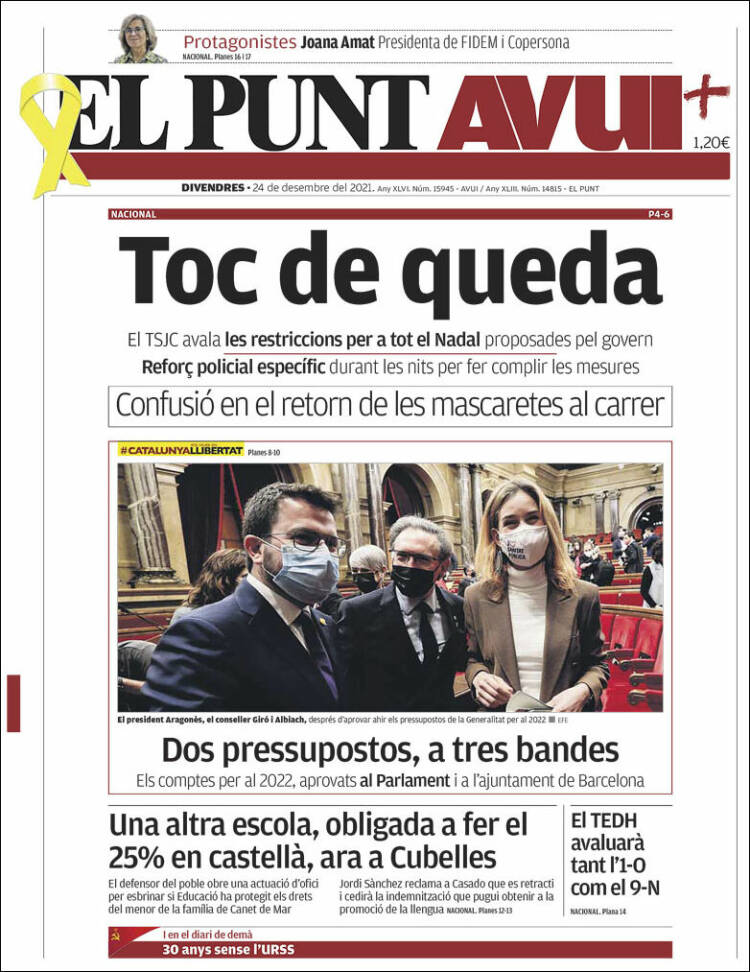 Portada de El Punt Avui (Espa&ntilde;a)