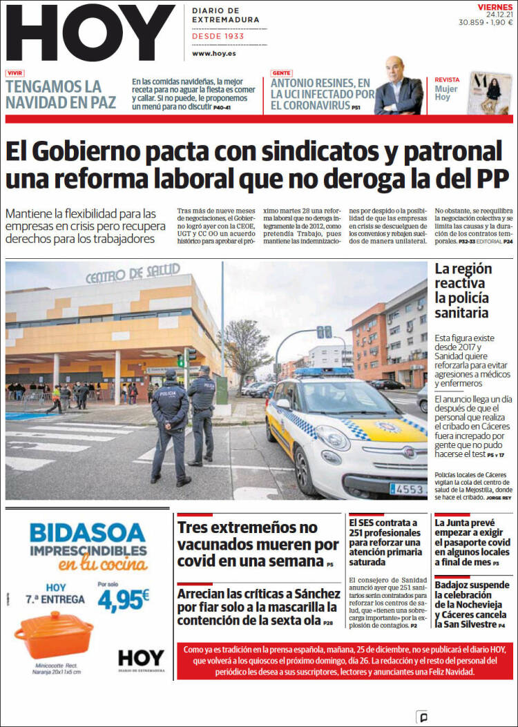 Portada de Hoy - Caceres (Espa&ntilde;a)