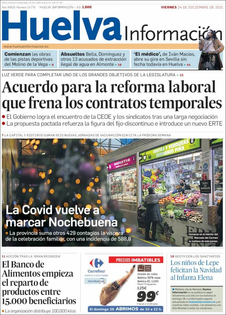 Portada de Huelva Información (Espa&ntilde;a)