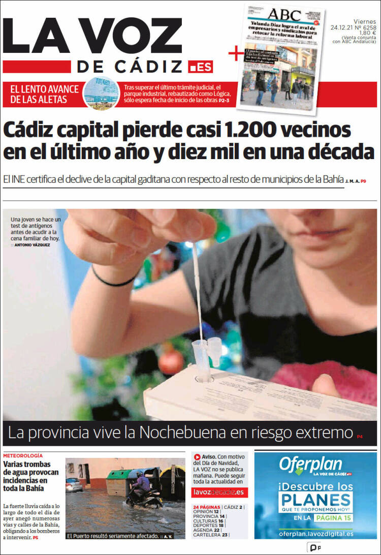 Portada de La Voz de Cádiz (Espa&ntilde;a)