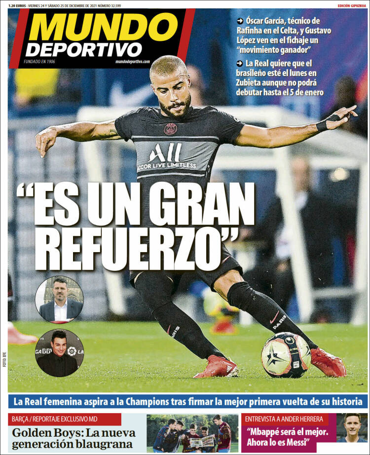 Portada de Mundo Deportivo Gipuzkoa (Espa&ntilde;a)
